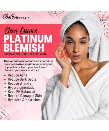 Clear Essence Platinum Blemish Control Wash - Acne Face Wash for Oily Skin & Body - 5.0 Oz - Dermatologist Tested - Buy Online on GoSupps.com