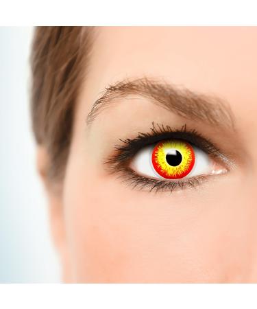 Funzera Red Horror Clown Colored Contact Lenses - Non-Prescription Easy to Use 2 Pieces for Halloween Cosplay & Carnival - Buy Online on GoSupps.com