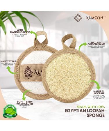 Premium Natural Egyptian Shower Loofah Sponge - Exfoliating Body Scrubbers for Smooth, Radiant Skin (3 Pack) - Buy Online on GoSupps.com