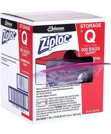 SC Johnson Ziploc Quart Food Storage Bags - 500 Count Medium with Grip 'n Seal Technology - Buy Online on GoSupps.com