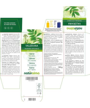 Valerian (Valeriana officinalis) roots Naturalma - 150 g - 300 tablets - Dietary supplement - Natural and Vegan - Buy Online on GoSupps.com