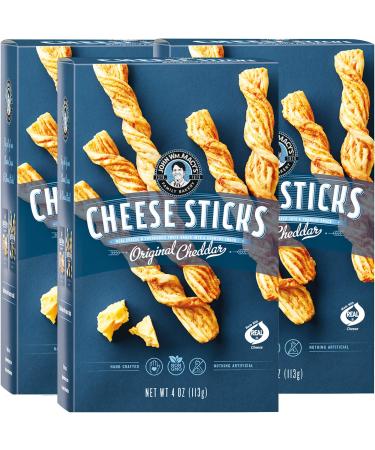 John Wm. Macy's CheeseSticks | Original Cheddar | Twice Baked Sourdough Crackers Made with 100% Real Aged Cheese, Non GMO, Nothing Artificial | 4 OZ. (3 Pack) Original Cheddar 4 Ounce (Pack of 3)