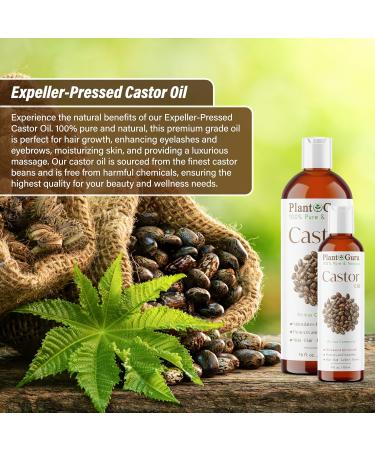 100% Pure Unrefined Castor Oil 2 fl. oz | Hair Growth Eyebrows & Eyelashes | Natural Skin Moisturizer - Hexane-Free USP Grade - Buy Online on GoSupps.com
