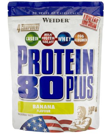 Weider Protein 80 Plus Bag Double Pack (2 x 500 g) Banana 1 Pack (1 x 1 kg)
