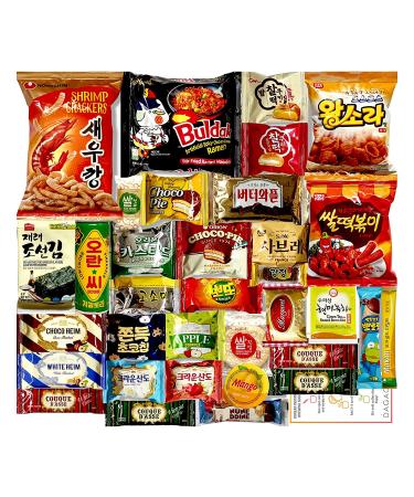 DAGAON Korean Snack Box 34 Count - Variety of Favorite Chips, Biscuits, Cookies, Pies, and Candies - Perfect for Gifts and Any Occasion - Buy Online on GoSupps.com