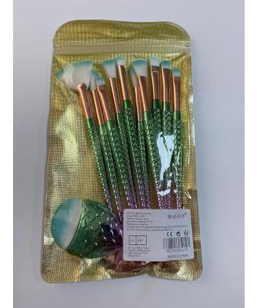 Shop 3D Mermaid Makeup Brush Set | 11 Professional Cosmetic Brushes for Foundation Powder Eyeshadow & More - Worldwide Shipping - Buy Online on GoSupps.com