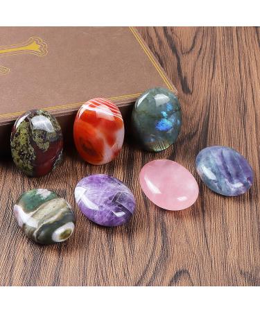 Hxswkk 1.8 Inch Labradorite Thumb Worry Stone - Healing Crystal for Anxiety Relief and Meditation - Buy Online on GoSupps.com