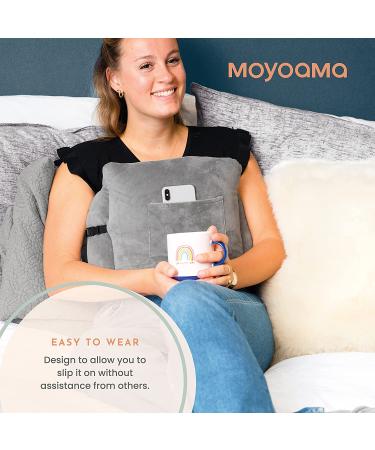 MOYOAMA Post Mastectomy Pillow - Breast Cancer Surgery Recovery and Augmentation Support - Lightweight with 4 Pockets - Grey Plush Breast Cancer Gifts - Buy Online on GoSupps.com