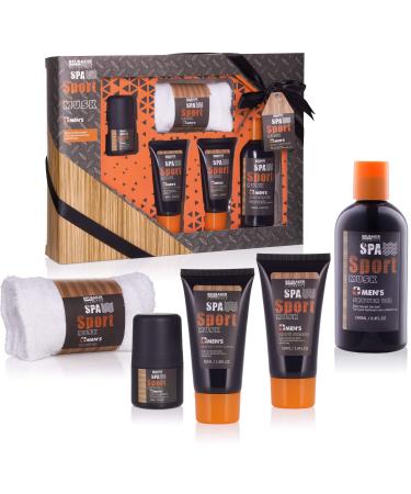 Brubaker cosmetics gift set for men spa sport musk 5 tlg. Care set with shower gel deodorant body lotion + washcloths in gift packaging 5 part in a gift box - Buy Online on GoSupps.com