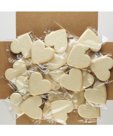 50-Pack Nut-Free Uniced Heart Shaped Smiley Cookie Sugar Cookies