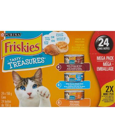Friskies Purina Shredded Super Pack Cans + Friskies Tasty Treasures with Cheese Cat Food Variety Bundle Shredded Cat Food + Tasty Treasures Cat Food - Buy Online on GoSupps.com