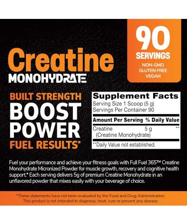 21st Century Full Fuel 365 Creatine Monohydrate 5 g 16 oz Unflavored Micronized Powder 90 Servings Vegetarian-Friendly Gluten-Free for Muscle Strength Recovery & Cognitive Health Support - Buy Online on GoSupps.com