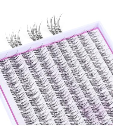 Lash Clusters Natural Wispy DIY Lash Extension 108 Pcs Eyelash Clusters Soft Clear Band Individual Lashes 9-11 mm Short False Eyelashes by FANXITON Natural Lash Clusters-108Pcs