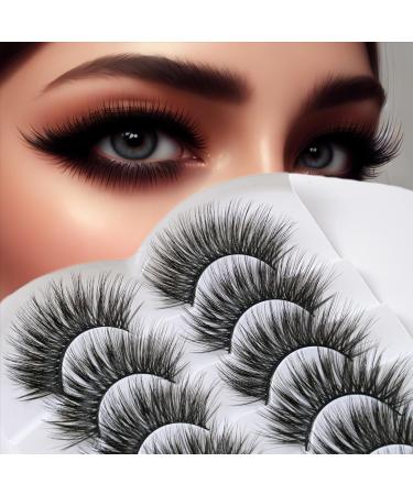 CHUN-YAN False Eyelashes Fluffy Faux Mink Lashes 8D Wispy Lashes 7 Pairs Pack Dramatic Long Thick Volume Fake Eye Lash Multipack