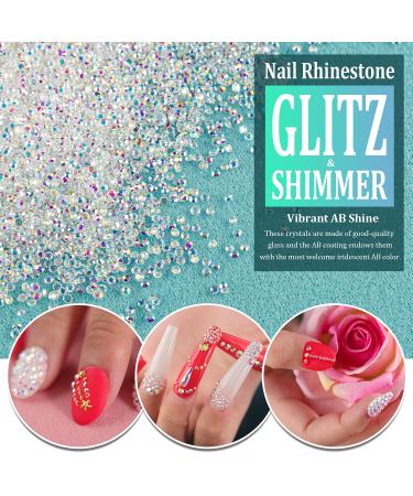 5000PCS 1.2mm Mini AB Glass Crystals for Nail Art - Iridescent, Long Lasting Shine - By BELLEBOOST - Buy Online on GoSupps.com
