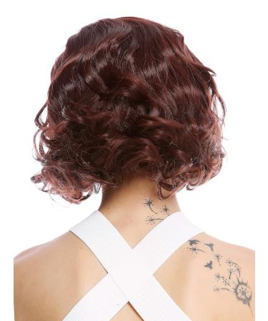 WIG ME UP YZF-4372-33 Women's Short Bob Wig - Mahogany Reddish Brown Wavy Middle Parting - Buy Online on GoSupps.com