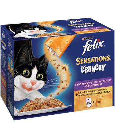 Felix Sensations Crunchy in Jelle Catanass Food (with crunchy crispy pieces of the flavors) 6 -pack (6 x 12 x 100g) crunchy flavor variety with vegetables