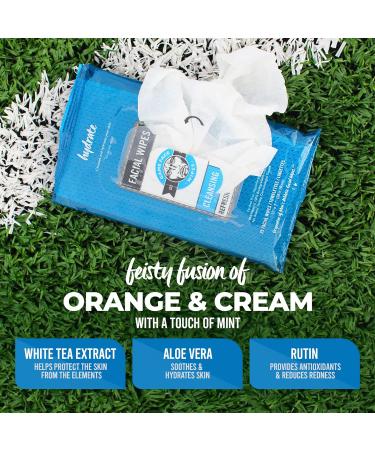 Biodegradable XL Face Wipes with Aloe, Vitamin E & Tea Tree Oil - 25 Count Pack for Men & Women - Ideal for Post-Workout, Camping & Travel - Buy Online on GoSupps.com