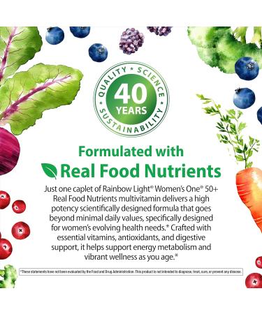 Rainbow Light Multivitamin for Women 50+ Vitamin C D & Zinc Probiotics Women s One 50+ Multivitamin Provides High Potency Immune Support Non-GMO Vegetarian 150 Tablets 150 Count (Pack of 1) - Buy Online on GoSupps.com