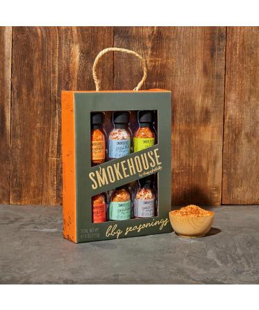 Smokehouse by Thoughtfully collection d assaisonnements pour barbecue-Coffret 6 saveurs avec les pices BBQ Cajun Mexican et Southwest Chili Salt Garlic Chilli et BBQ Caribbean. 25 ml chacun - Buy Online on GoSupps.com