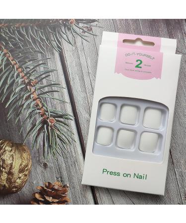 24 Pcs Pure White Press On Toenails - French Tip Square Acrylic Fake Toe Nails for Women - Buy Online on GoSupps.com