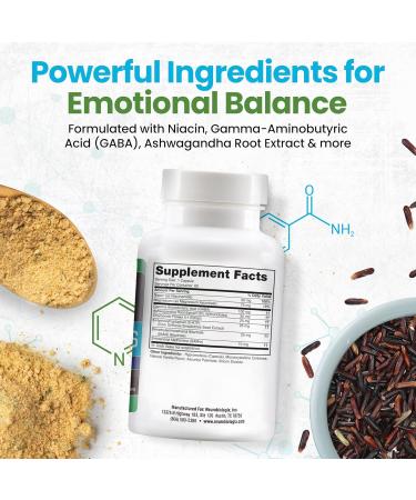 Mood Plus Complete Mood Support Supplement - 5-HTP Niacin GABA & Ashwagandha for Stress Relief Brain Support & Serotonin Regulation - 60 Capsules - International Shipping Available - Buy Online on GoSupps.com