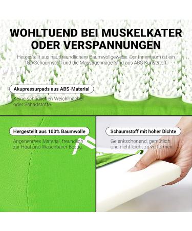 Acupressmate Premium Acupressure Set - Mat Pillow & App for Tension Relief | 100% Cotton Linden Green - Buy Online on GoSupps.com