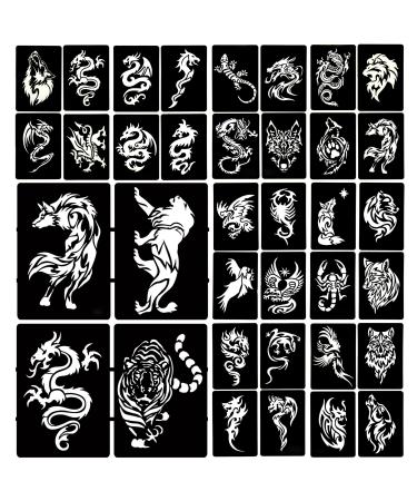 Animal Temporary Tattoo Stencils  Semi Permanent Tattoo Tattoo Stencil Fake Tattoos for Men Women Body Art  6-Sheet - Buy Online on GoSupps.com