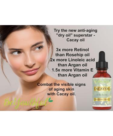BeYouthful Cacay Oil 100% Cold Pressed For Face Skin Hair Nails. Natural Anti-aging Anti Wrinkle Antioxidant Hydrate Skin And Brighten Tone. Botanical Source Of Plant Retinol. - Buy Online on GoSupps.com