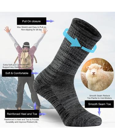 Ortis Men's Merino Wool Moisture Wicking Crew Socks 4 Pack - Black, Size 10-13 - Buy Online on GoSupps.com