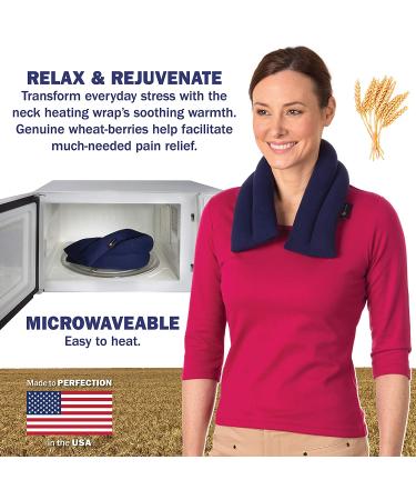 SunnyBay Microwavable Neck Heating Pad - Moist Heat Wrap for Pain Relief - Navy - Buy Online on GoSupps.com