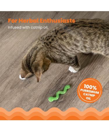 Catstages Orkakat Wiggle Worm Dental Catnip Cat Chew Toy - Buy Online on GoSupps.com