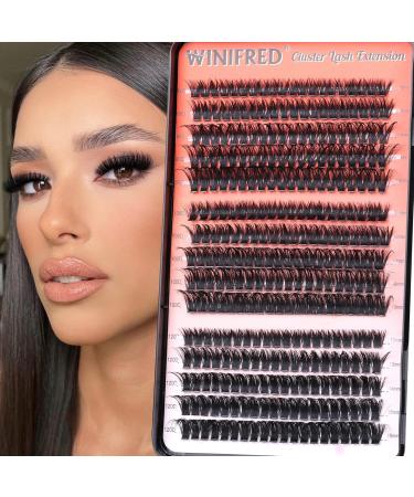 Winifred Eyelash Clusters - Individual Lashes 80D/100D/120D | Thick Volume Wispy Lash Extensions | D Curl Cluster Lashes | 300pcs (10-18mm - Buy Online on GoSupps.com