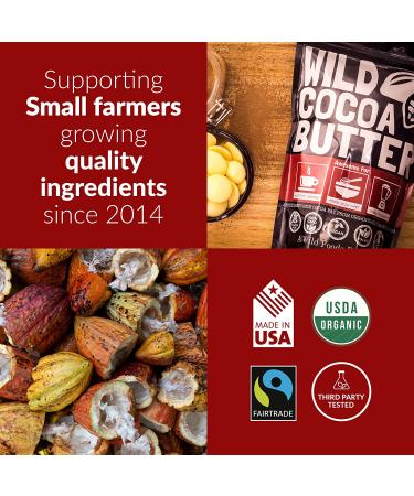 Wild Foods Organic Cocoa Butter Wafers 16oz | Raw Plant-Based Cacao Keto Discs | Vegan White Chocolate Chips - Buy Online on GoSupps.com