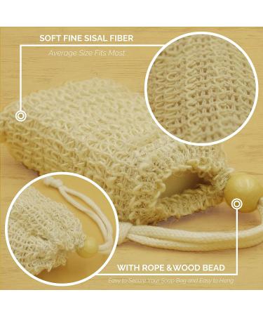 Pack of 3 Exfoliating Sisal Soap Saver Bags for Shower and Bath - Buy Online on GoSupps.com