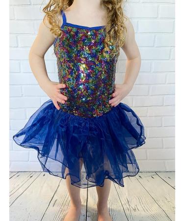 Zaclotre Little Girls Sequin Leotard | Sparkly Navy Ballet Tutu Dress for Kids 8-9 Years - Buy Online on GoSupps.com
