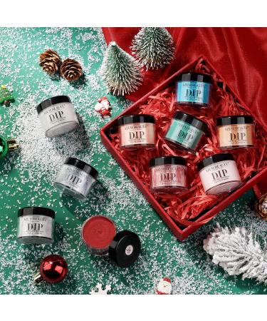 AZUREBEAUTY Holiday Series Dip Powder Nail Set - 10 Colors Red Green Gold Glitter - DIY French Nails Art Manicure - No Need Nail Lamp - Valentines Gift - Buy Online on GoSupps.com