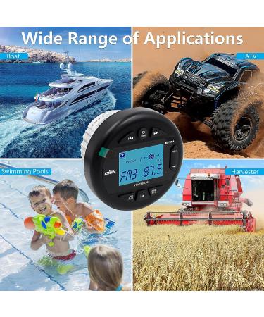 Herdio 4 Marine & UTV Gauge Stereo Radio Receiver with Bluetooth and Built-in Amplifier - Buy Online on GoSupps.com