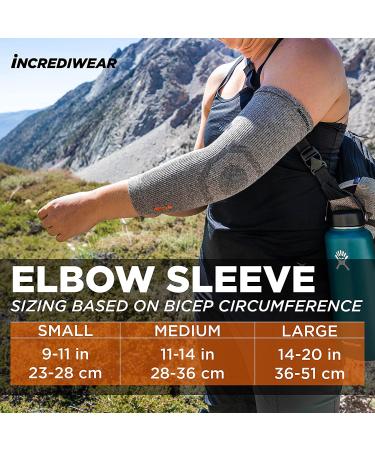 Incrediwear Elbow Sleeve for Joint Pain Relief & Circulation - Large Grey - Buy Online on GoSupps.com