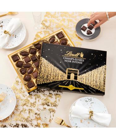 Lindt - Box CHAMPS- LYS ES Intense Black - Assorted Dark Chocolates from 45% to 85% Cocoa - Intense Crispy and Smooth - Ideal for Christmas 395g - Buy Online on GoSupps.com