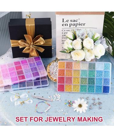 QUEFE 50400pcs Glass Seed Beads Kit with 84 Colors, Alphabet Letter Beads, and Smiley Face Beads - Jewelry Making and Craft Gifts - Buy Online on GoSupps.com