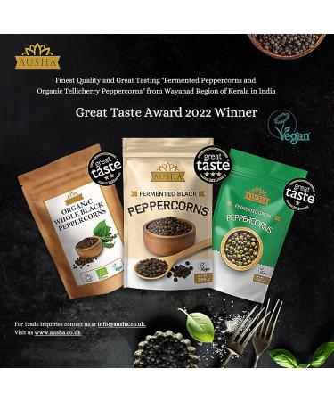 Ausha Organic Fermented Black Peppercorns Whole 200g - Cooking - Great Taste Award 2022 Winner - Buy Online on GoSupps.com