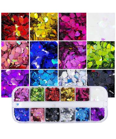 Chunky Glitter Sequins Kit - Butterfly Heart Hexagon Sparkle Nail Art Decoration in Purple for Makeup & Crafts | AddFavor - Buy Online on GoSupps.com