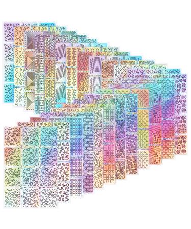 288 Pieces Nail Vinyl Stencils Nail Decoration Stickers Set Nail Stickers Tips Decals 24 Sheets - Buy Online on GoSupps.com
