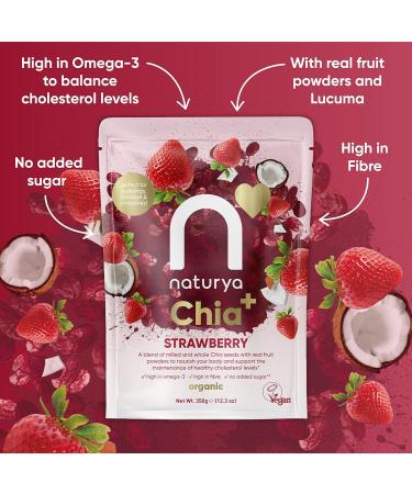 Naturya Chia+ Strawberry Milled Chia Seed Blend 350g - Superfood Boost - Buy Online on GoSupps.com