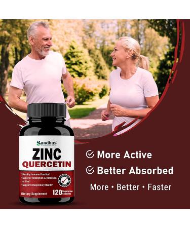 Zinc Quercetin 120 Capsules - Vegetarian Friendly | Immune Support Supplement - Buy Online on GoSupps.com