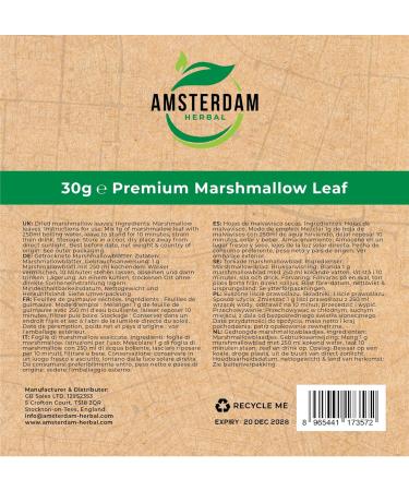 Amsterdam Herbal Premium Mix - 100% Natural Marshmallow Leaf | Coffee Shop Quality | 30g - International Shipping Available - Buy Online on GoSupps.com
