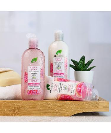 Dr Organic Guava Shampoo - Vitamin C - Natural & Vegan - Coloured Hair - Cruelty Free - Paraben & SLS Free - 265ml - Buy Online on GoSupps.com