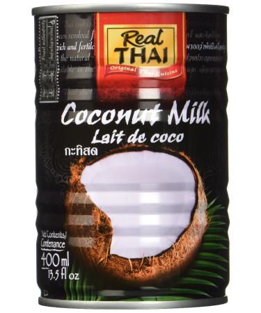 Real Thai Coconut Milk Pack of 6 (6 x 400 ml) Coconut 400 ml (Pack of 6)