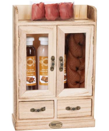 BRUBAKER Cosmetics Bath and Care Set - Chocolate in Wooden Cabinet | Luxurious International Shipping - Buy Online on GoSupps.com